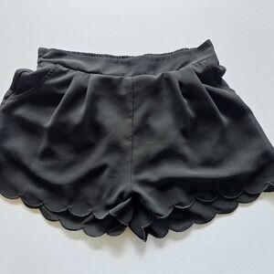 Mine Charcoal High Waist Scalloped Shorts